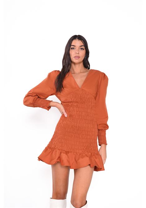 LADIES DRESS GLAMOROUS | dress | AN4146BURNT ORANGE